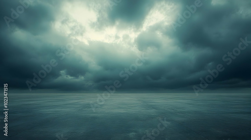 Dark Stormy Clouds Above the Water Illustration