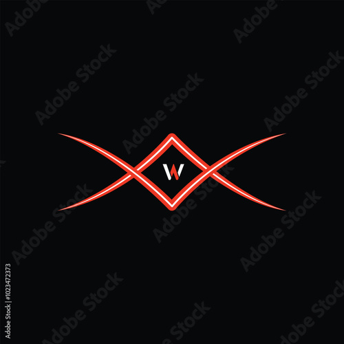 Unique modern geometric creative elegant letter W logo template. Vector icon.