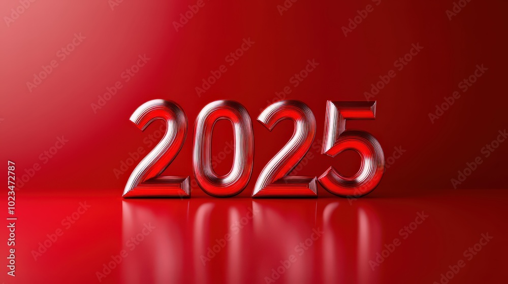 3d realistic red numbers. Festive concept. Merry Christmas and Happy New Year 2025 Greeting Card 3d realistic red numbers. Festive concept. Merry Christmas and Happy New Year 2025 Greeting Card