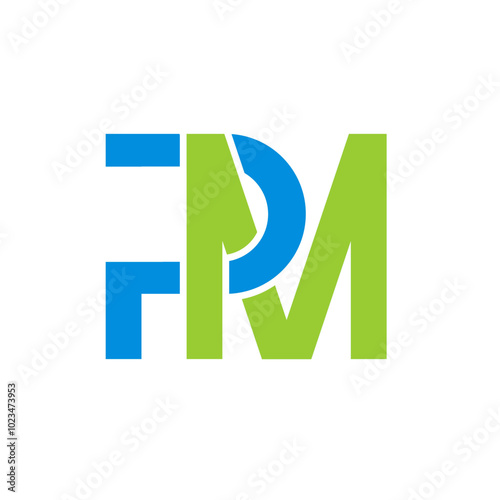 initial letter PM logo company template