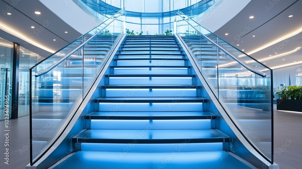 Modern Glass Staircase for a Bright Future