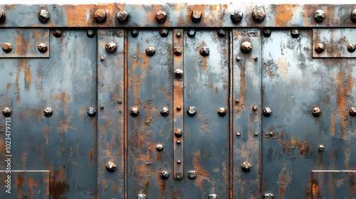 Rusty Metal Texture Background - Worn Steel with Rivets