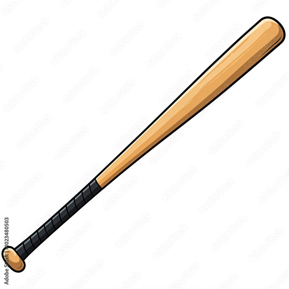 cartoon baseball bat illustration on white background cartoon baseball bat illustration on white background
