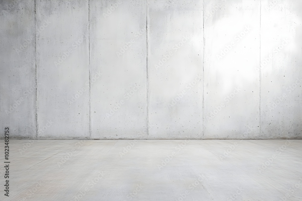 Minimalist Cement Wall Interior Frontal View of Plain White Untextured Concrete Surface Minimalist Cement Wall Interior Frontal View of Plain White Untextured Concrete Surface