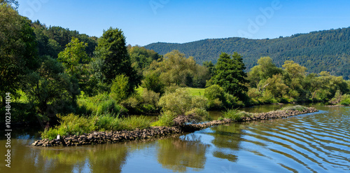 Landschaft am Main zwischen Miltenberg und Freudenstadt, Unterfranken, Bayern, Deutschland