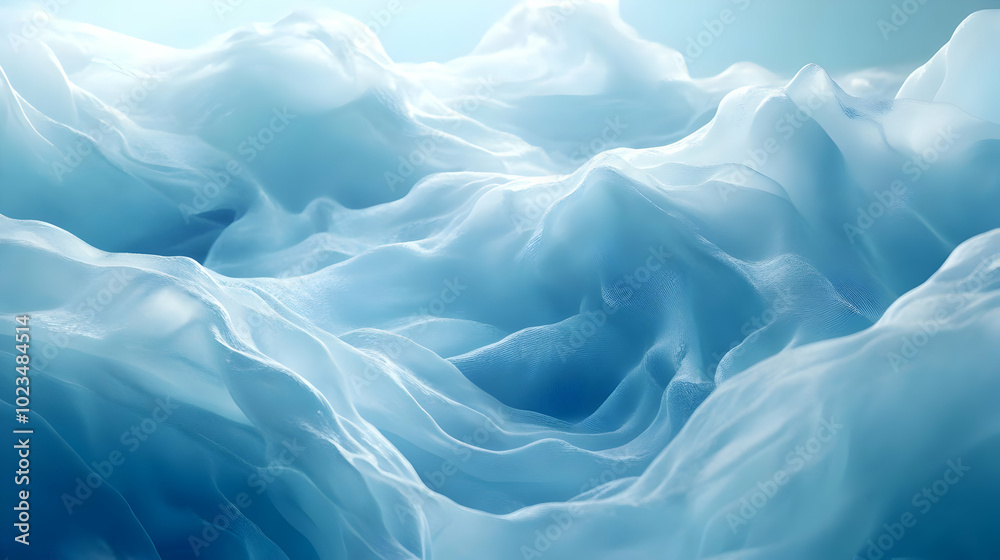 Obraz premium Abstract Blue Fabric Waves Background