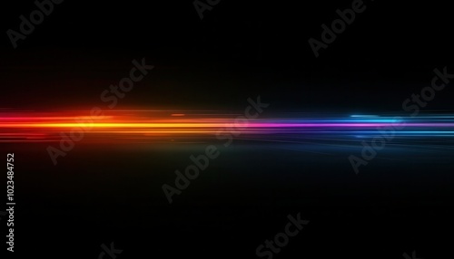 Abstract Colorful Light Streaks on a Black Background