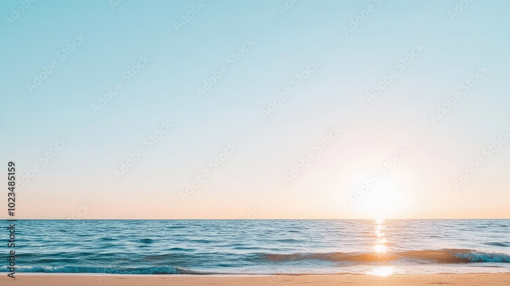 Sunrise Over Calm Ocean Waves at the Beach Sunrise Over Calm Ocean Waves at the Beach