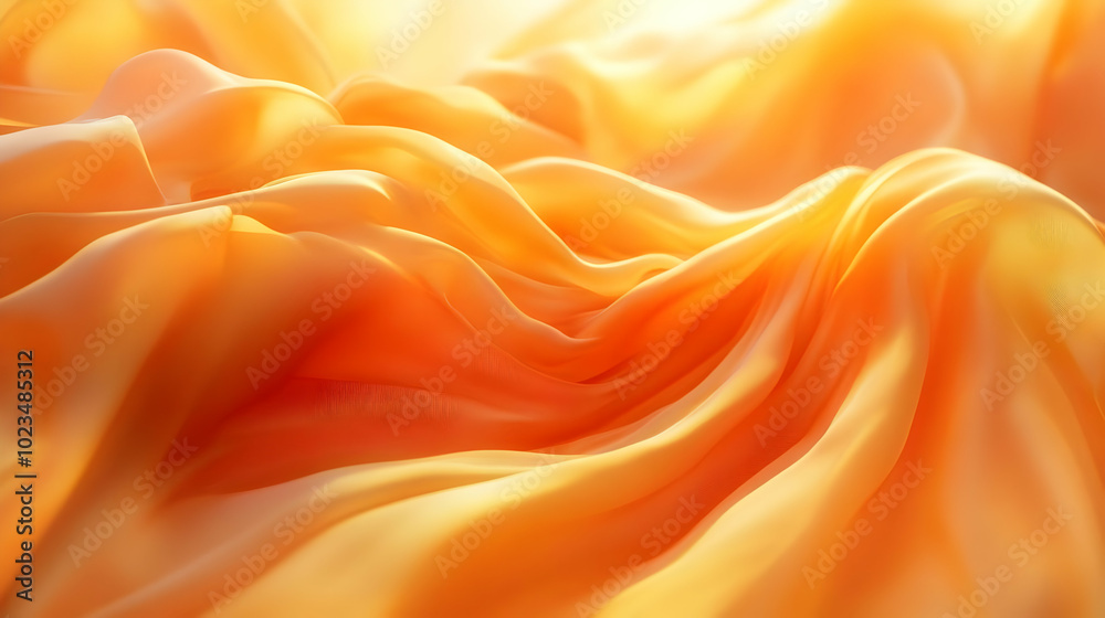 Abstract Background: Orange and Yellow Fabric Waves Abstract Background: Orange and Yellow Fabric Waves