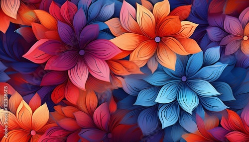 Colorful paper flowers