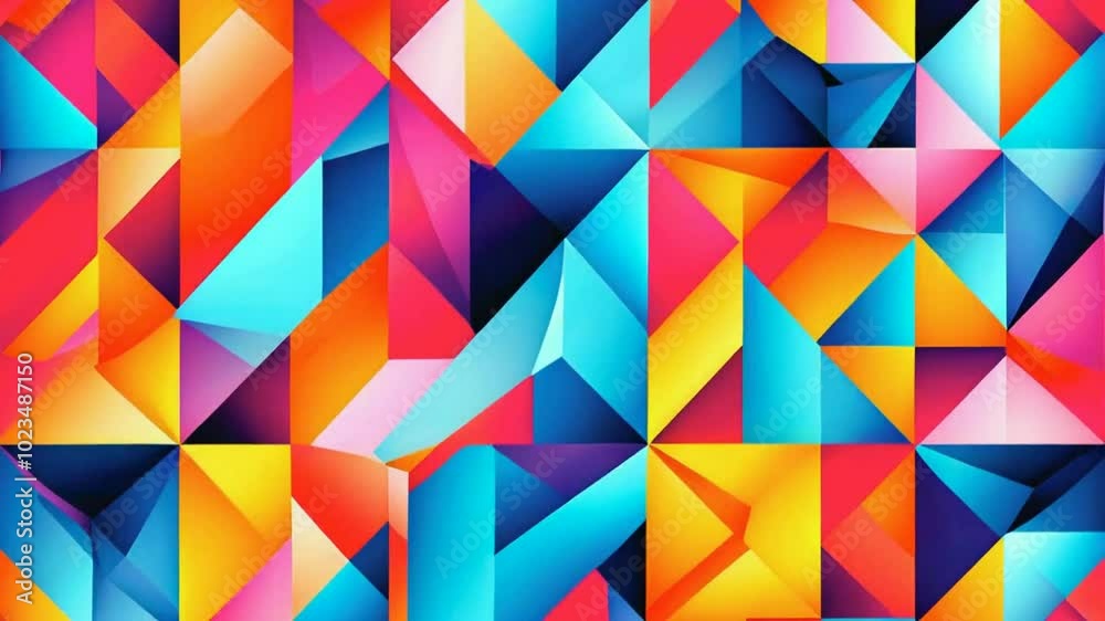 A vibrant abstract geometric pattern featuring bold colors and shapes. A vibrant abstract geometric pattern featuring bold colors and shapes.