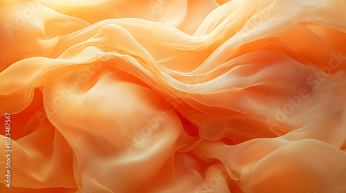 Abstract Orange Fabric Background - Texture, Wave