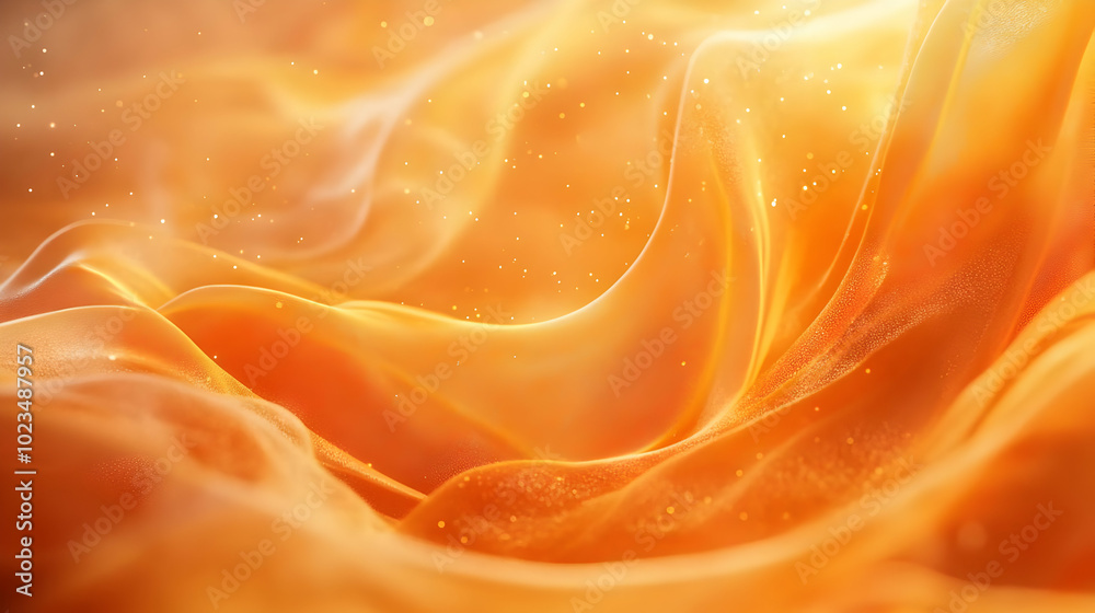 Abstract Orange Background with Swirling, Glowing Particles Abstract Orange Background with Swirling, Glowing Particles