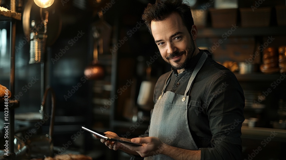 Chef orders groceries to kitchen using generative AI tablet computer