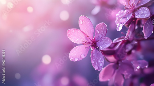 Purple Flower Dew Drops Illustration