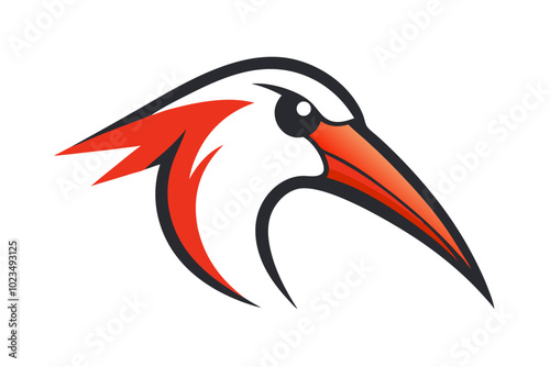 Stork head logo | vector illustration on white background photo