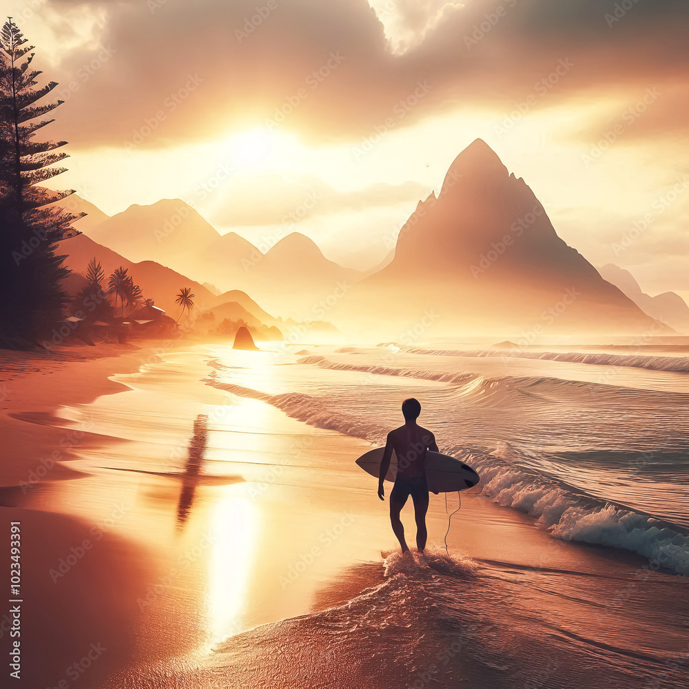 surfers walking along the seashore guy and girl surfers walking along the seashore guy and girl