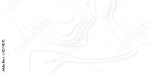 White abstract paper carve template background. Topographic canyon geometric map relief texture with curved layers and shadow.