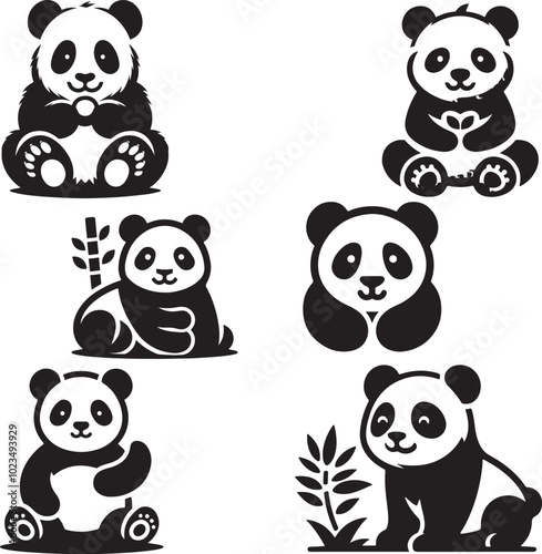 Panda Silhouette Images