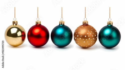 Colorful ornaments arranged in a neat grid on a plain background