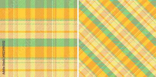 Check fabric tartan of vector texture seamless with a pattern background plaid textile. Set in gold colors for windowpane print blouse, sheath dress, skinny pants.
