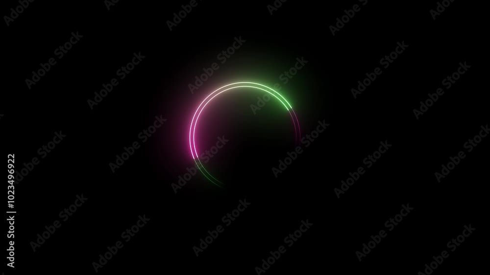 Neon blue spiral lines circular shape rotating .Abstract Glowing Neon Light Circle Loop . Neon blue spiral lines circular shape rotating .Abstract Glowing Neon Light Circle Loop .