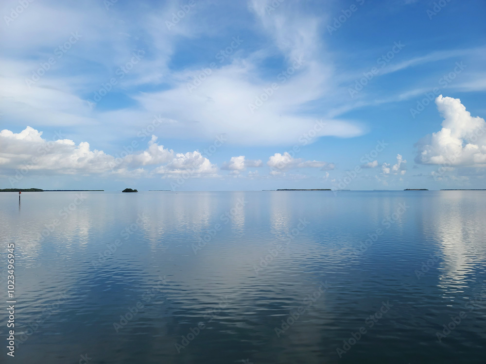 Fototapeta premium Florida Everglades Seascape with Reflective Waters and Distant Islands