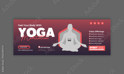 Yoga meditation class Social Media Cover and Banner Template Design