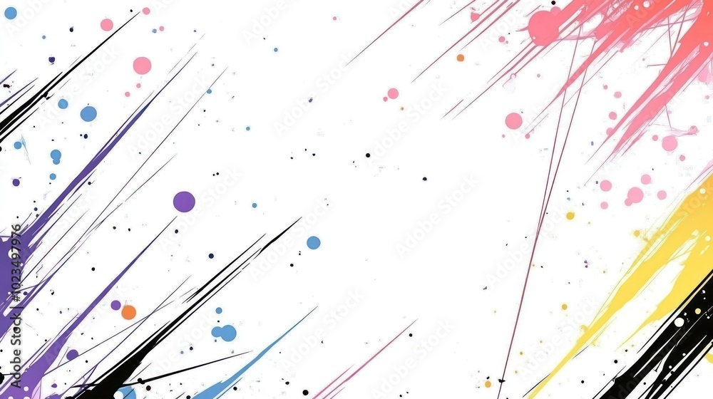 Abstract design with colorful splashes and streaks on a white background. Abstract design with colorful splashes and streaks on a white background.