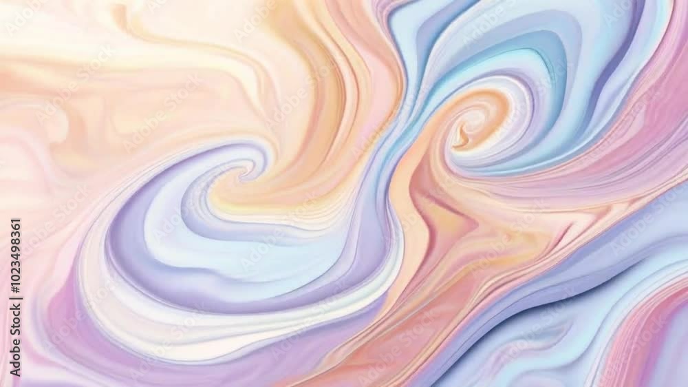 Abstract swirling patterns in soft pastel colors create a calming visual effect. Abstract swirling patterns in soft pastel colors create a calming visual effect.