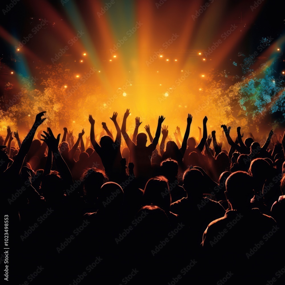Concert silhouette nightclub cheering. Concert silhouette nightclub cheering.