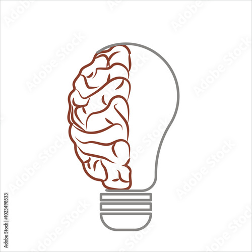 Lightbulb and Brain- A lightbulb overlaid with a brain to represent ideas 