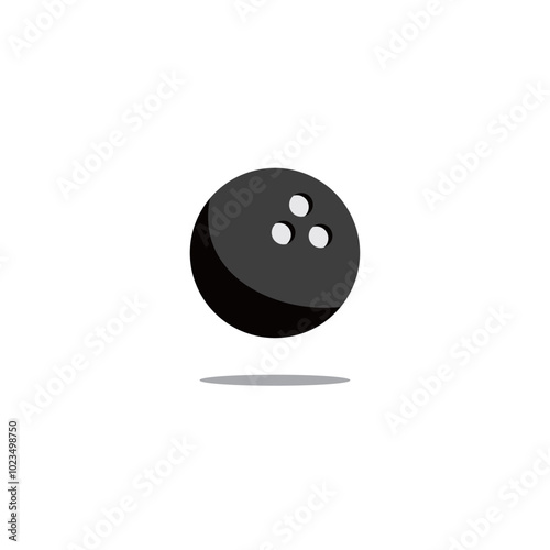 Bowling Ball Icon Vector Black Silhouette