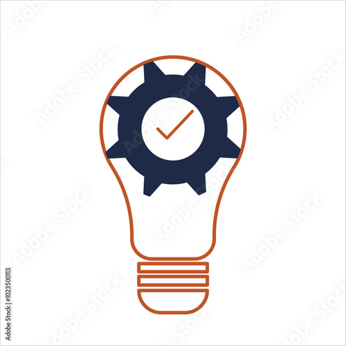 Lightbulb and Gear- Gears inside the bulb to symbolize innovation photo