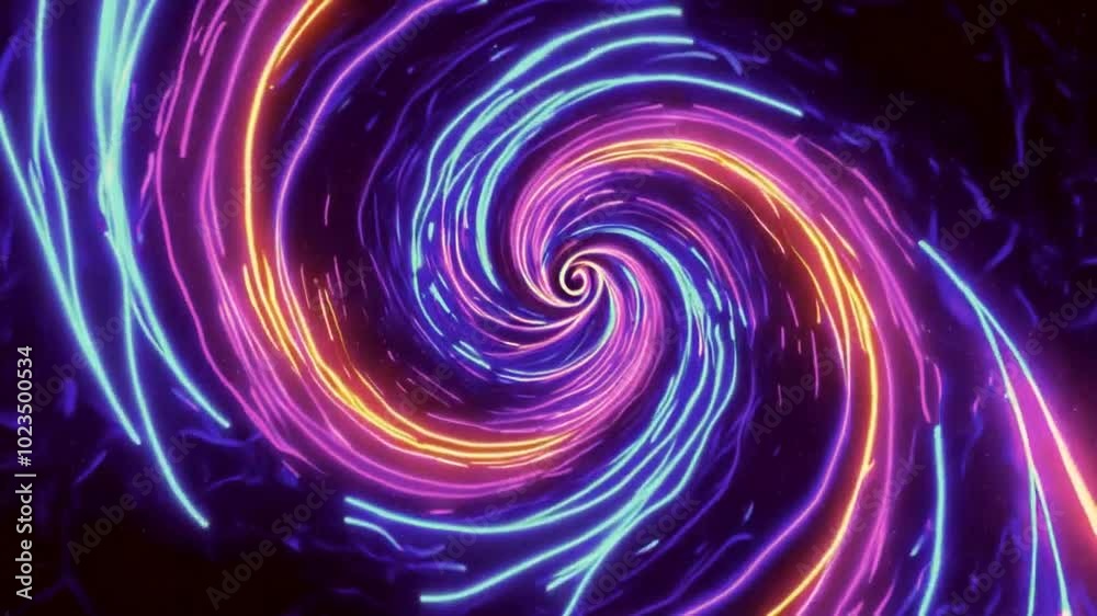 A vibrant, swirling galaxy of neon colors representing cosmic energy and motion. A vibrant, swirling galaxy of neon colors representing cosmic energy and motion.