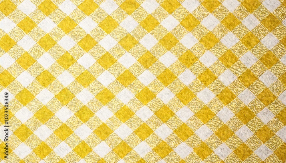 Yellow and white checkered tablecloth texture Yellow and white checkered tablecloth texture