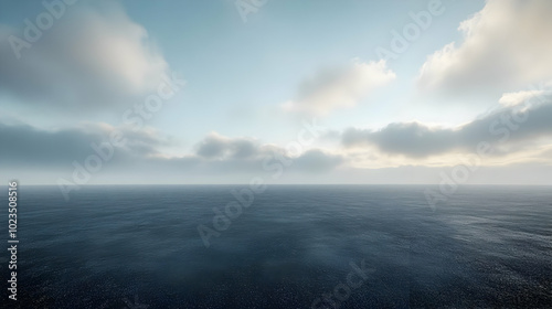 Ocean Background with Cloudy Sky - Realistic Image