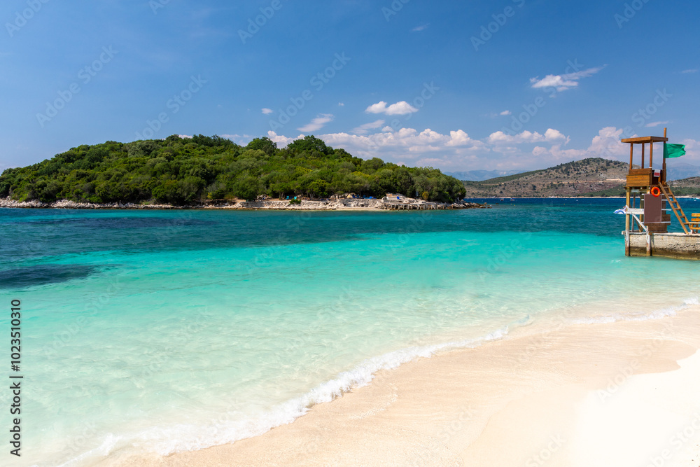 paradise beach in Ksamil in Albania