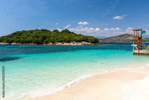 Obraz na płótnie paradise beach in Ksamil in Albania w salonie