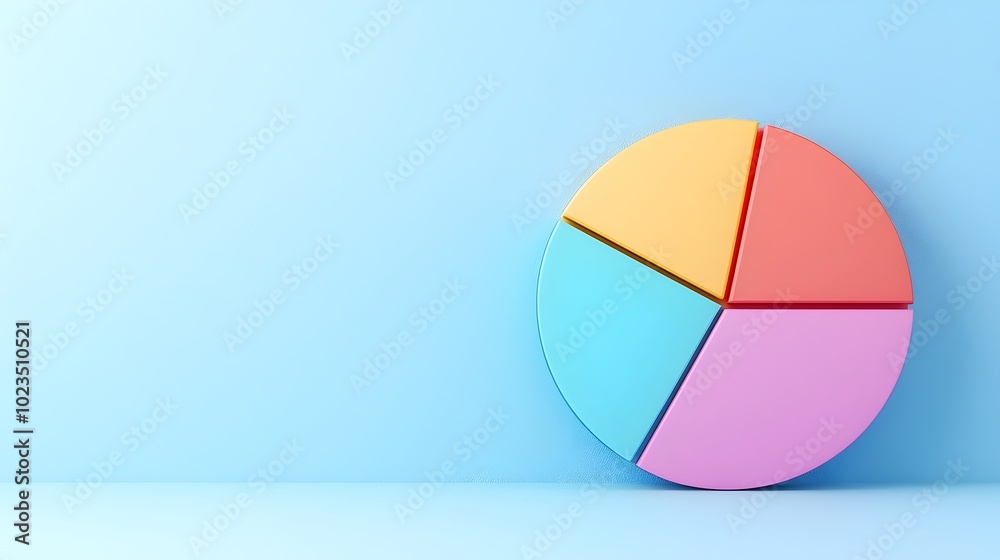 Fototapeta premium Finance and Banking Insights - Blank Pie Chart with Interest Rates Loans and Mortgage Analysis for Data Visualization