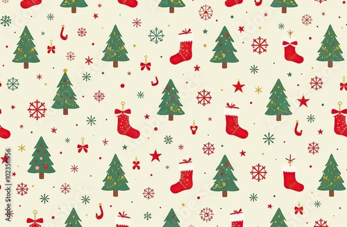 Seamless pattern of Christmas images 