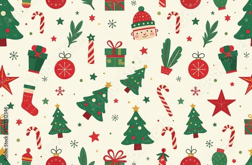 Seamless pattern of Christmas images 