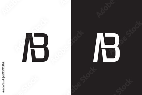 AB letter logo design. AB alphabet logo.