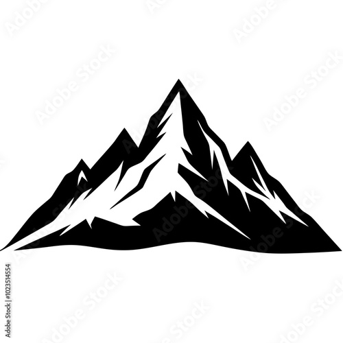 A mountain silhouette vector,icon illustration on white background.