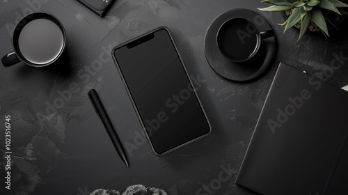 Black and White Minimalist Workspace