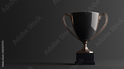 Isolated trophy cup on a dark gray background