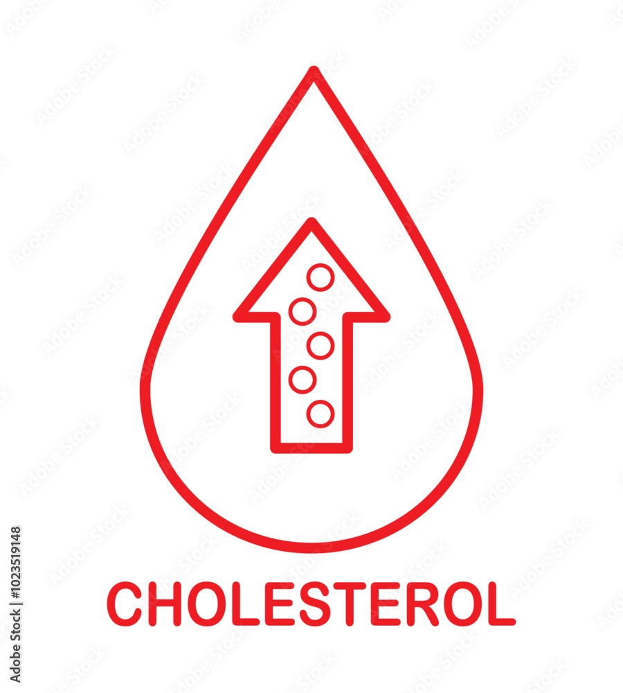 High cholesterol outline icon vector illustration isolated on white. Blood cholesterol, obesity overweight sign icon symbol. Heart care cardiology sign. World heart day concept for banner or poster. High cholesterol outline icon vector illustration isolated on white. Blood cholesterol, obesity overweight sign icon symbol. Heart care cardiology sign. World heart day concept for banner or poster.