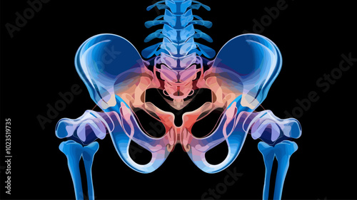 An X-ray image providing a clear view of the skeletal framework of the human lower anatomy.