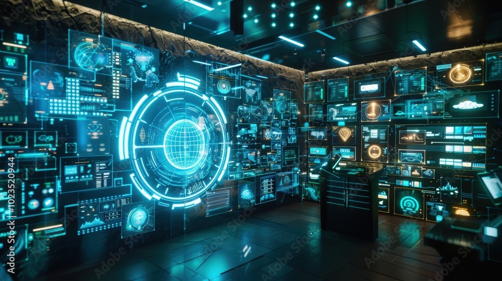 Futuristic Digital Interface with AI Elements Futuristic Digital Interface with AI Elements