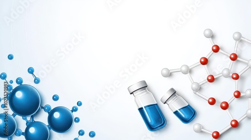 Abstract depiction of AI-driven drug discovery with neural networks analyzing chemical structures